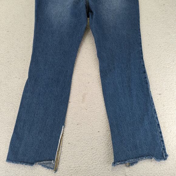 Avec Les Filles Distressed High-rise Jeans Boot Cut Women's 29 Rigid Split Hem - Picture 6 of 8